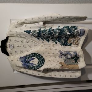 Talbots Vintage Ugly Christmas Cardigan Sweater